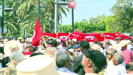 مظاهرة معارضة للرئيس التونسي ولمشروع تعديل الدستور