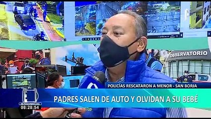 San Borja: tras arduo trabajo policía rescata bebé que padres olvidaron al interior de auto