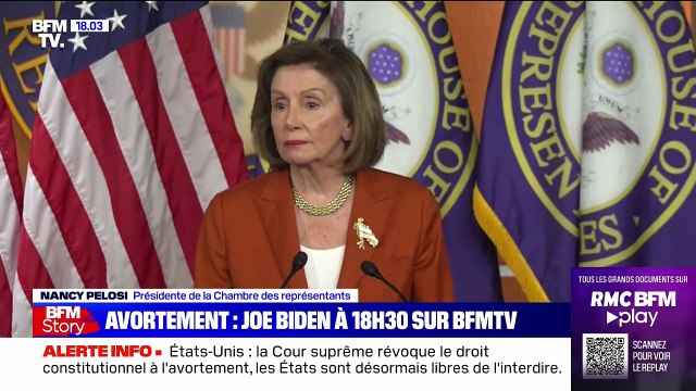Nancy Pelosi: la révocation du droit à l'avortement est une insulte , une claque pour les femmes