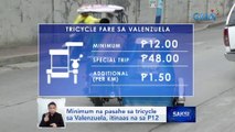 Minimum na pasahe sa tricycle sa Valenzuela, itinaas na sa P12 | Saksi