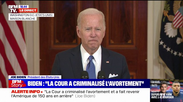 Droit à l'IVG révoqué aux États-Unis: Joe Biden s'engage à protéger le droit des femmes qui vivent dans les États qui interdiront l'avortement