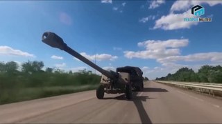 Ukrainian Army Fire Hits Russian Military Howitzer Target