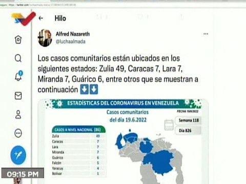 COVID-19 | Venezuela registró 86 casos comunitarios, 2 importados y 517.742 pacientes recuperados