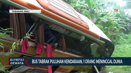 Bus Tabrak Sejumlah Mobil & Motor, 1 Orang Tewas