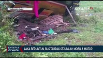 Lakalantas, Bus Pariwisata Tabrak Sejumlah Mobil & Motor