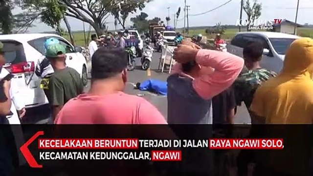 Kecelakaan Beruntun Pengendara Motor Tewas Tertabrak Bus di Ngawi