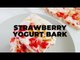 Strawberry Yogurt Bark Topped With Almonds and Strawberries