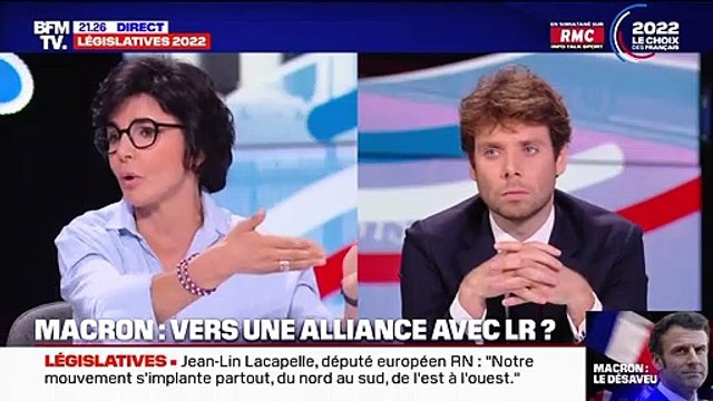 Rachida Dati lors de la soirée électorale du second tour des législatives sur BFMTV en direct
