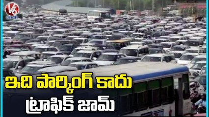 Massive Traffic Jam On Delhi-Gurugram Expressway As Police Checks Vehicles _ Bharat Bandh _ V6 News (1)