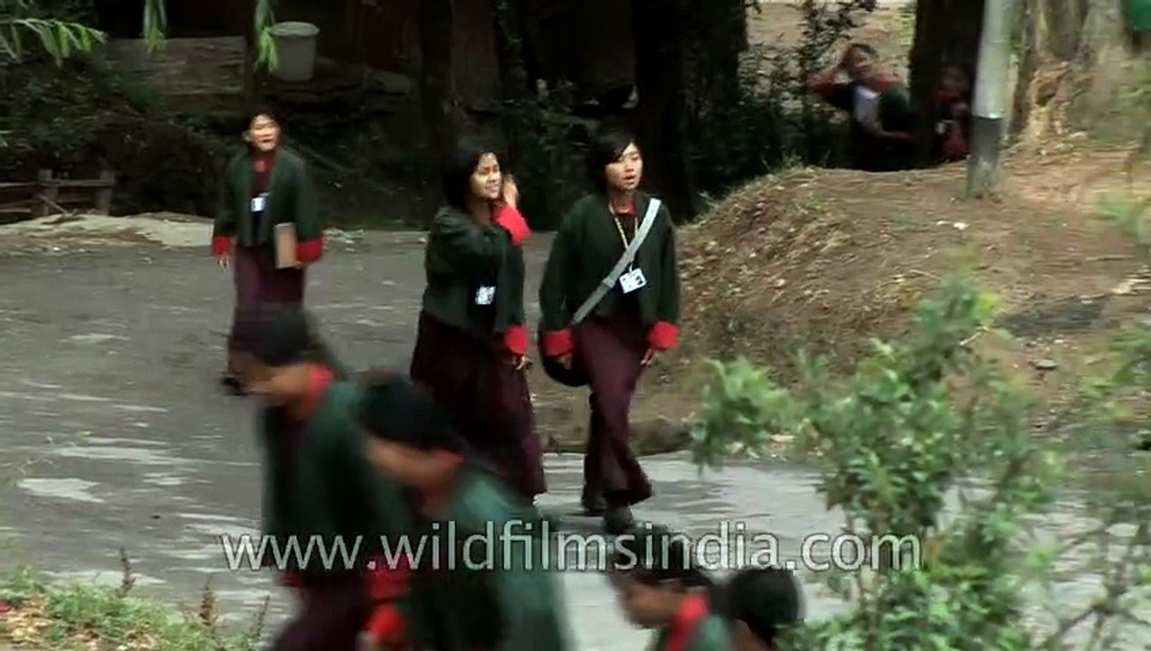 School students in uniform in Thimphu, Bhutan