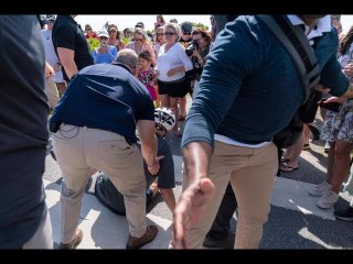 WATCH Joe Biden takes spill while getting off bike after beach ride