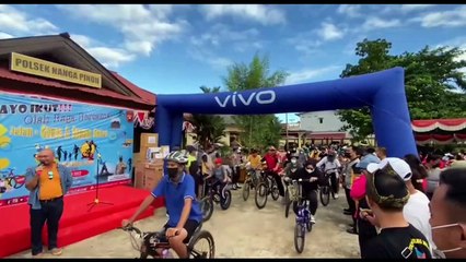 Hari Bhayangkara Ke-76, Polres Melawi Gelar Gowes Gembira, Jalan Sehat dan Olahraga Bersama