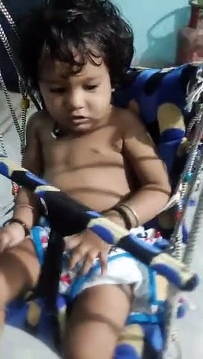 Baby Playing in Jhaoola, Cute moment