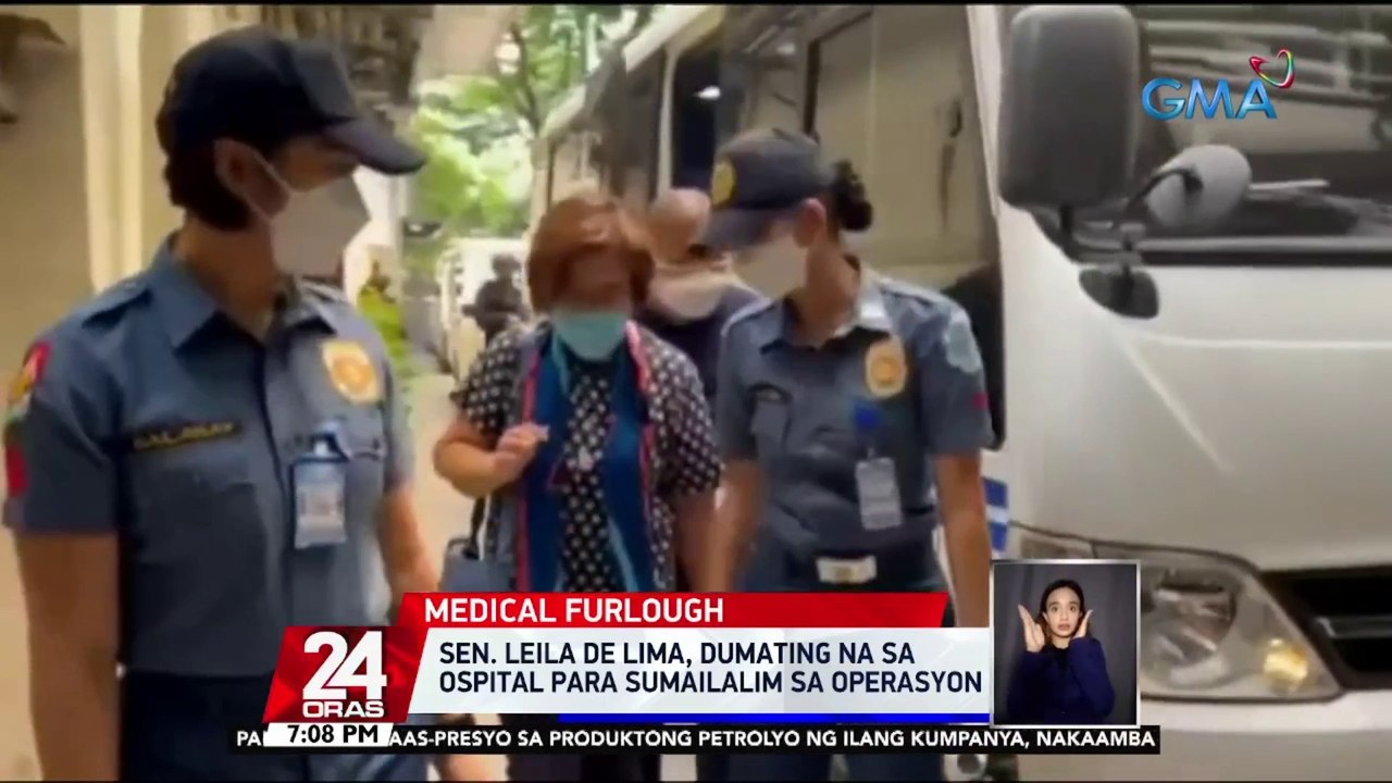 Sen. Leila de Lima, dumating na sa ospital para sumailalim sa operasyon | 24 Oras
