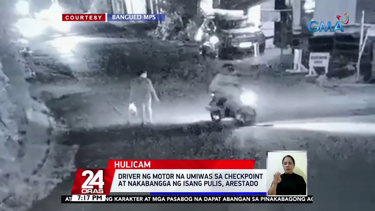 Driver ng motor na umiwas sa checkpoint at nakabangga ng isang pulis, arestado | 24 Oras