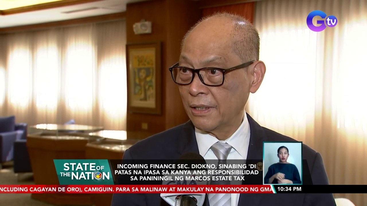 Incoming Finance Sec. Diokno, sinabing 'di patas na ipasa sa kanya ang responsibilidad sa paniningil ng Marcos estate tax | SONA