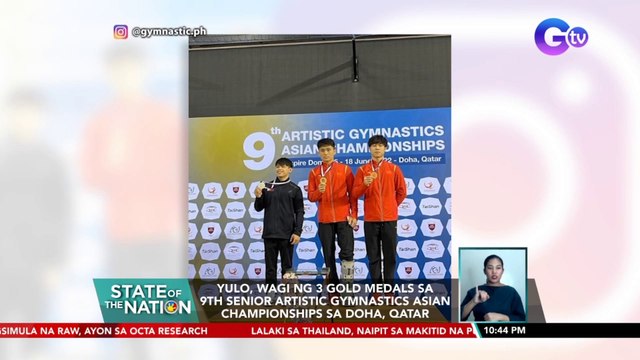 Yulo, wagi ng 3 gold medals sa 9th Senior Artistic Gymnastics Asian Championships sa Doha, Qatar | SONA