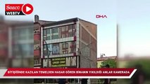 Bitişiğindeki temel kazma çalışmasında hasar gören 4 katlı bina çöktü