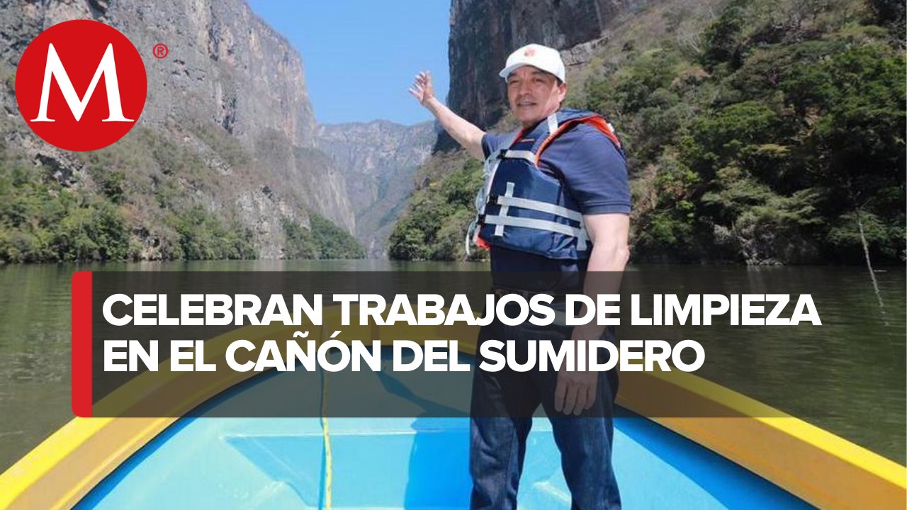 En Chiapas, Rutilio Escandón supervisó la limpieza en el 'Cañón del Sumidero'