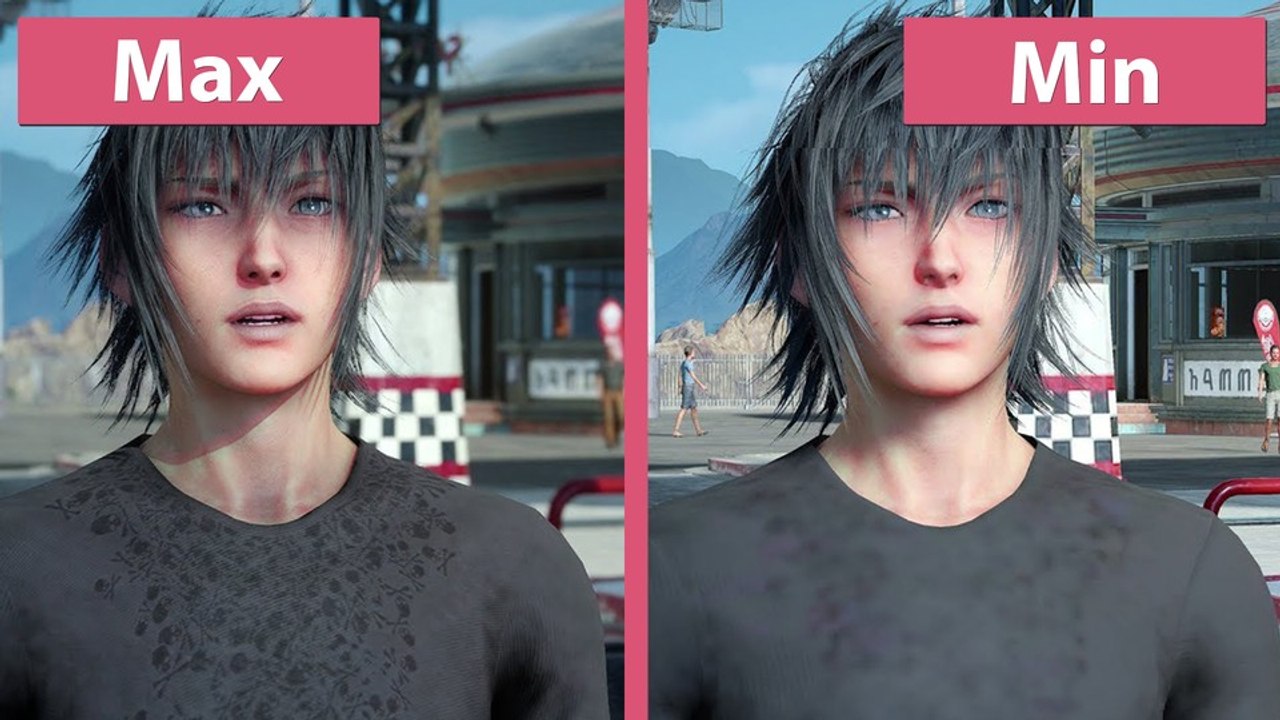 Final Fantasy 15 - Minimale und maximale Grafik-Details im 4K-Vergleich