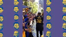 Golden State Warriors Go crazy at Championship Parade!! Klay trips fan!