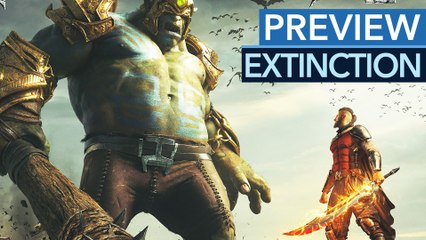 Extinction - Preview-Gameplay & Fazit: Kleiner Mann schlägt große Köpfe ab