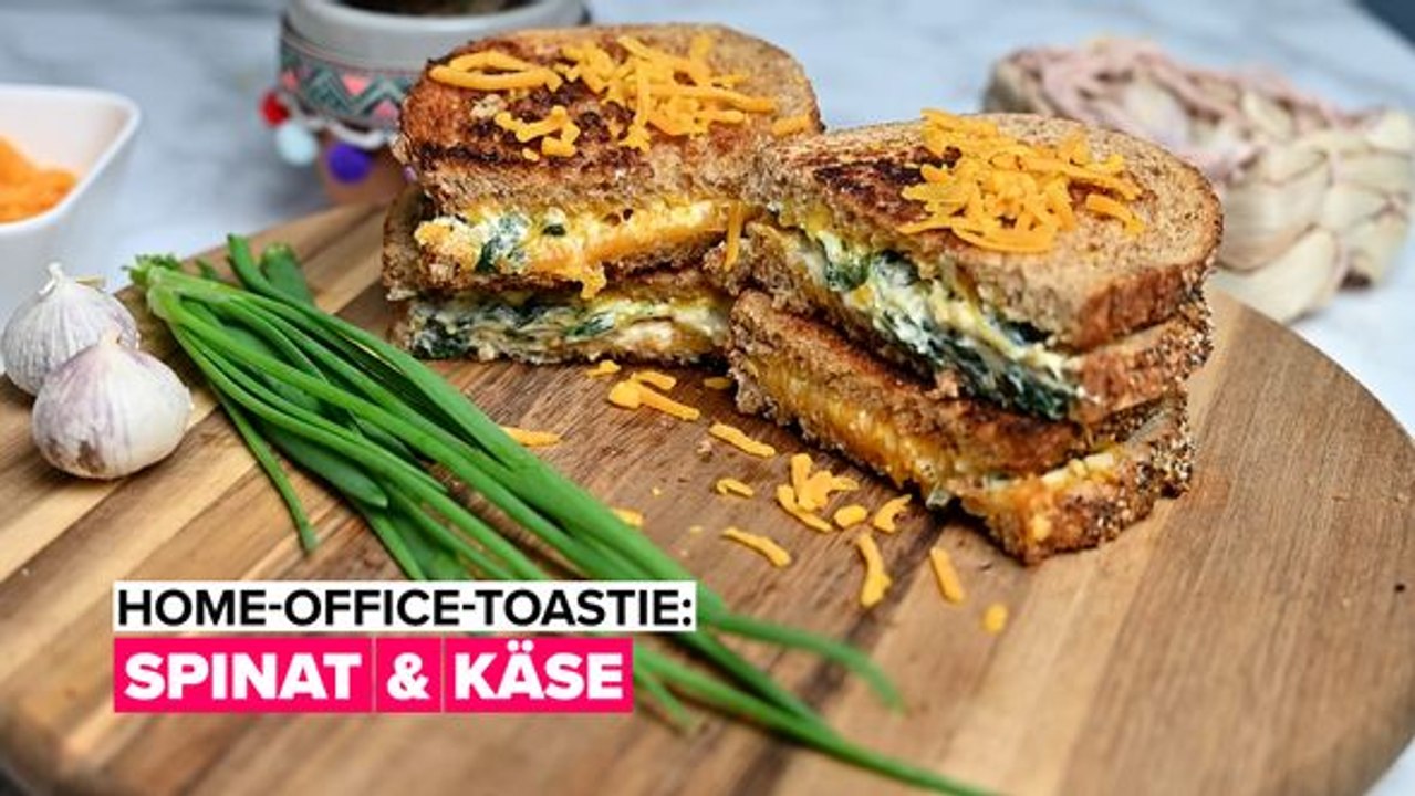 Home-Office-Toastie: Spinat & Käse