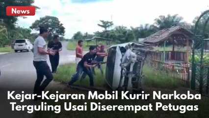 Kejar-Kejaran, Mobil Kurir Narkoba Terguling Usai Diserempat Petugas !!