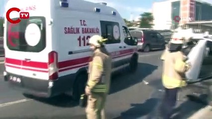E-5'te feci kaza: Araç takla attı, 1 kişi yaralandı