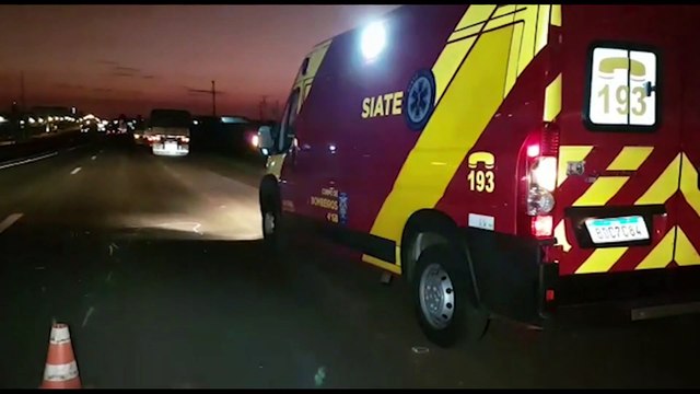 Motociclista fica ferido ao sofrer acidente na BR-277, proximidades do Aeroporto