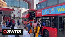 Commuters pile on to buses at Victoria as station closes for 24 hour tube strike