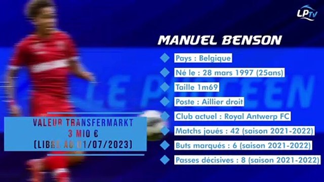 Mercato OM : fiche transfert de Manuel Benson