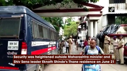 Security beefed up outside Maharashtra Minister Eknath Shinde’s Thane residence