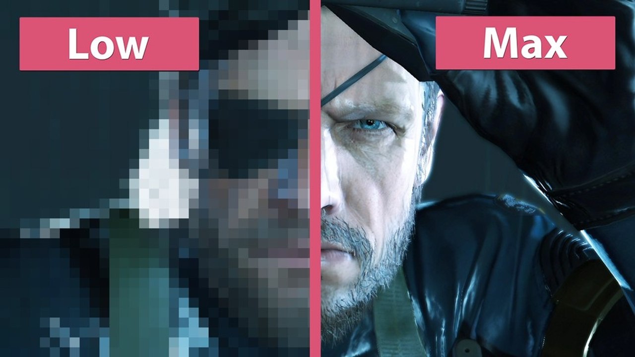 Metal gear solid 5: ground zeroes - grafikvergleich: niedrige gegen maximale grafikeinstellungen