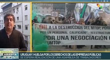 Trabajadores uruguayos se pronuncian contra la privatización de las empresas estatales