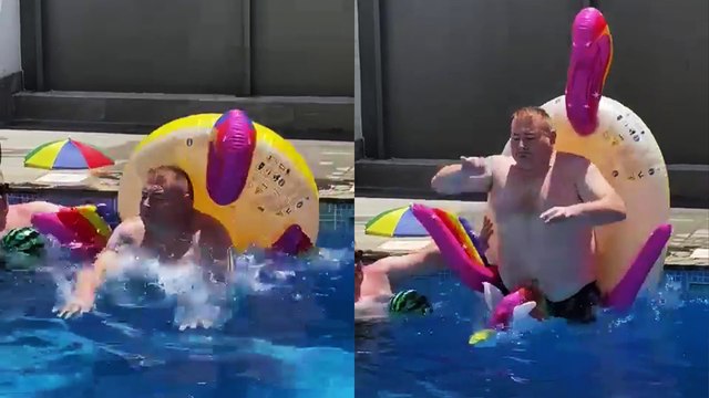 'Man loses further trust in existence of unicorns after HILARIOUS swimming pool fail '