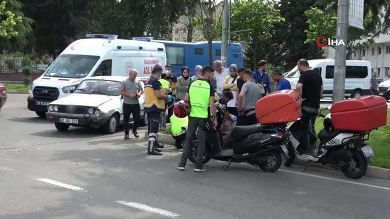 Son dakika: Motosiklet ile otomobil çarpıştı: 1 yaralı