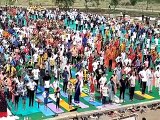 International Yoga Day 2022: अंतरराष्ट्रीय योग दिवस पर खेल संकुल में दिखा उत्साह-video