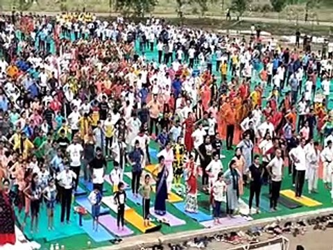 International Yoga Day 2022: अंतरराष्ट्रीय योग दिवस पर खेल संकुल में दिखा उत्साह-video