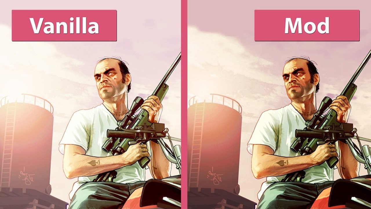 GTA 5 - Dezente Grafikmod K-putt'e Config im Vergleich mit dem Original