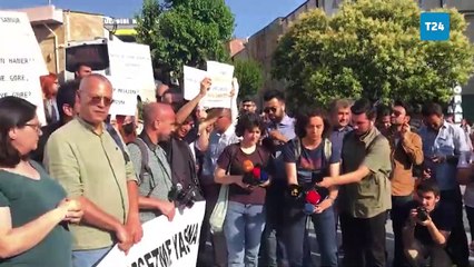 Basın meslek örgütleri Sosyal Medya Yasa Tasarısı'na karşı Taksim'de toplandı