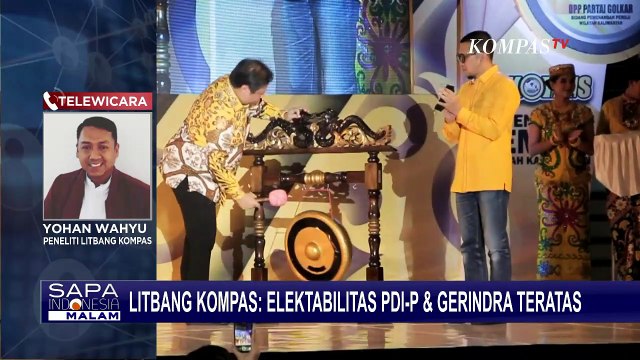 Survei Litbang Kompas: Elektabilitas PDIP dan Partai Gerindra Tertinggi
