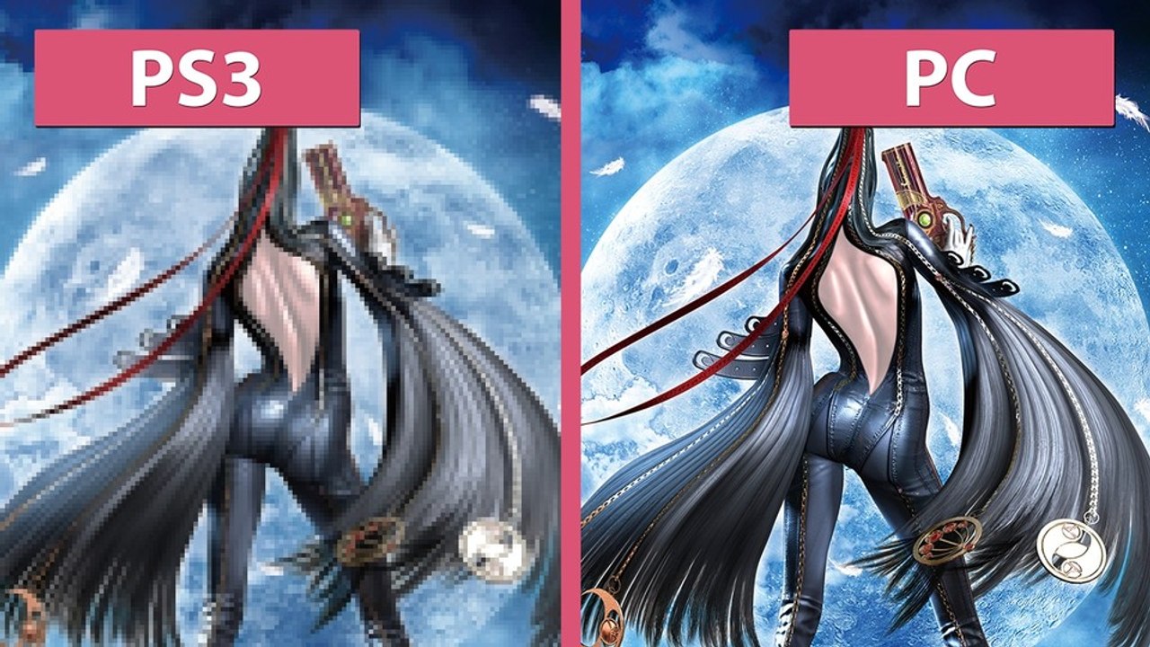 Bayonetta - pc 4k gegen pc 1080p und ps3 im vergleich