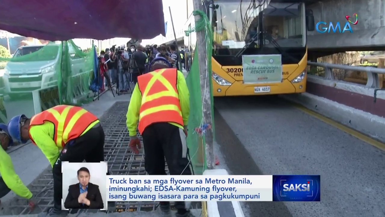 Truck ban sa mga flyover sa Metro Manila, iminungkahi; EDSA-Kamuning flyover, isang buwang isasara para sa pagkukumpuni | Saksi
