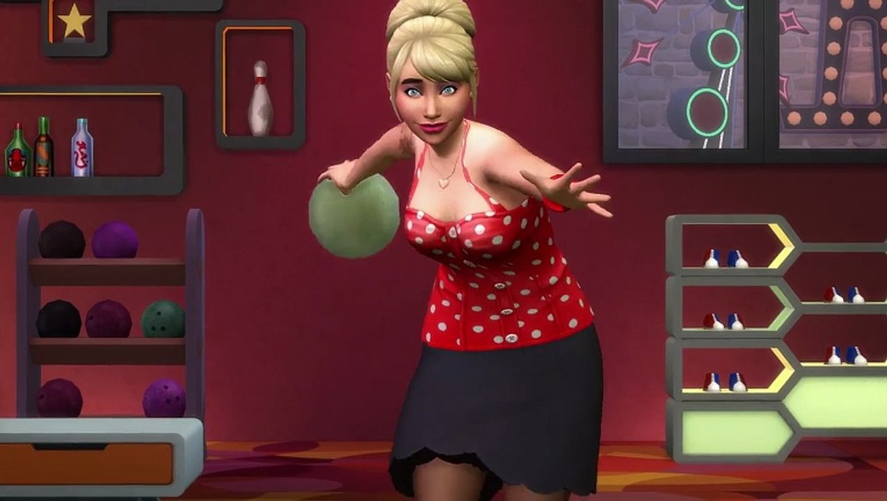 Die Sims 4 - Gameplay-Trailer stellt das »Bowling-Abend-Accessoires-Pack« vor