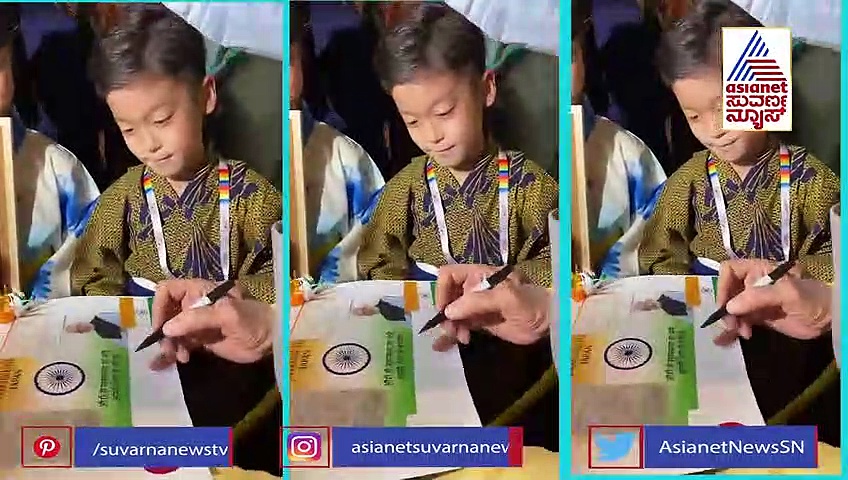 ಹಿಂದಿಯಲ್ಲಿ ಮೋದಿಗೆ ಸ್ವಾಗತ ಕೋರಿದ ಜಪಾನಿ ಬಾಲಕ, ಭಾಷಾಪ್ರೇಮಕ್ಕೆ ನಮೋ ಫಿದಾ!