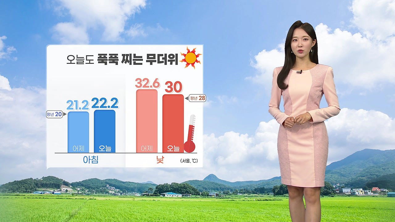 [날씨] 오늘 푹푹 찌는 무더위...밤부터 제주도 비 / YTN
