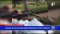 Chocan lujoso auto de Cristiano Ronaldo cuando el futbolista se encontraba de vacaciones