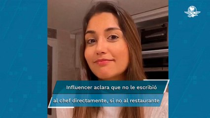 “Era oportunidad de trabajo”, influencer responde a chef mexicano que la llamó “gorrona"