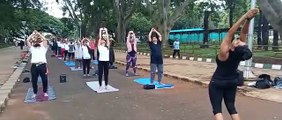 Yoga started with Surya Namaskar ended on Shavasana